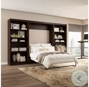 Pur Chocolate 131" Open Storage Full Wall Bed