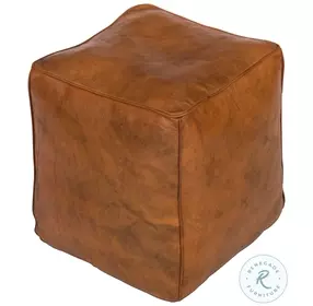 Sunday Afternoon Brown Leather Decorative Cube