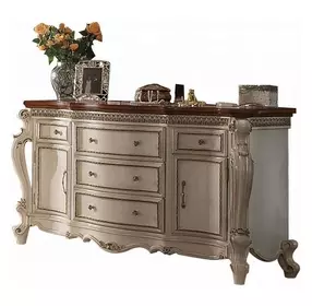 Picardy Antique Pearl and Cherry Oak 5 Drawer Dresser