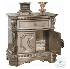 Northville Antique Silver 1 Drawer Nightstand