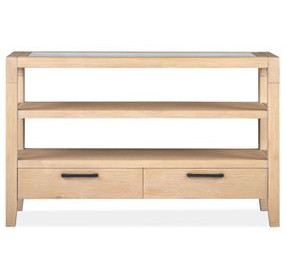 Greenvale Butternut Open Glass Top Buffet