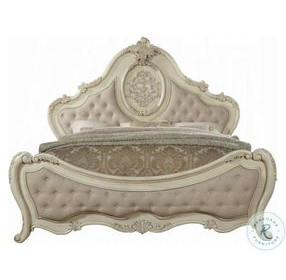 Ragenardus Antique White Queen Upholstered Panel Bed