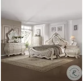 Ragenardus Synthetic Leather and Vintage Oak Upholstered Panel Bedroom Set