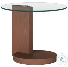 2713 Clear Glass And Walnut Lamp Table