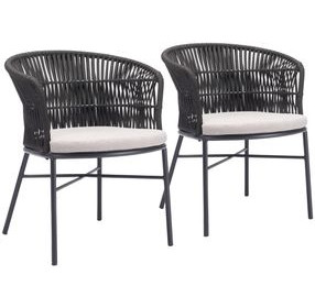 Freycinet Black Outdoor Dining Chair Set of 2