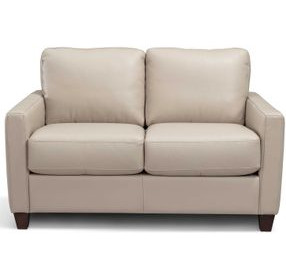 Verona Savino Taupe Leather Loveseat