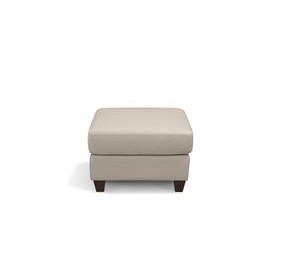 Millbrook Taupe Plain Leather Upholstered Rectangular Ottoman