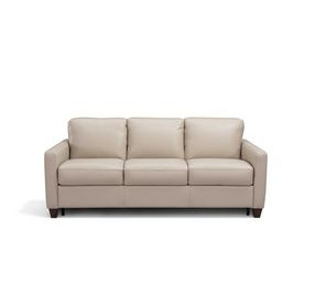Millbrook Taupe Plain Leather 84" Sofa