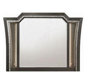 Kaitlyn Metallic Gray Arched Dresser Mirror with LED