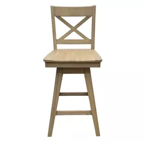 Wooden Barstools Natural Oak X Back Swivel Bar Stool Set of 2