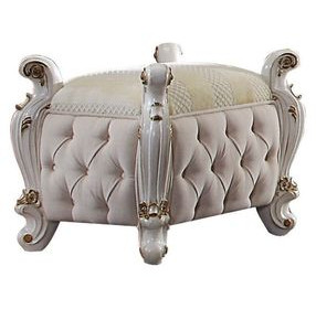 Picardy Antique Pearl Upholstered Vanity Stool