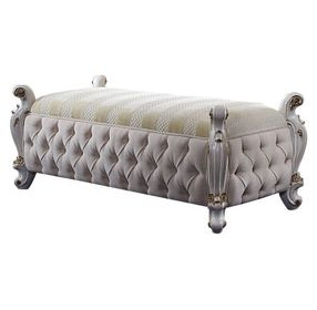 Picardy Antique Pearl Upholstered 58" Accent Bench