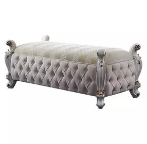 Picardy Antique Pearl Upholstered 58" Accent Bench