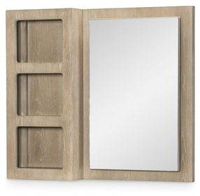District Weathered Oak Rectangular Dresser Mirror with Storage