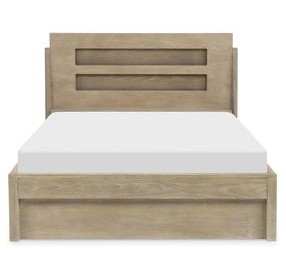 District Weathered Oak Full Storage Panel Bed with LED