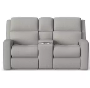 Score Beige 74" Zero Gravity Power Reclining Loveseat with Console and USB Charging