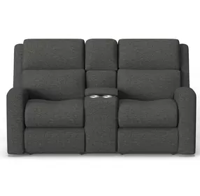 Score Midnight 74" Zero Gravity Power Reclining Loveseat with Console and USB Charging