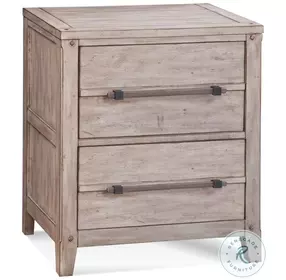 Aurora Whitewash 2 Drawer Nightstand