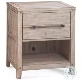 Aurora Whitewash 1 Drawer Nightstand