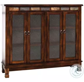 Maple Haze Dark Brown Wood 4 Glass Door 42" Bookcase