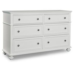 Madison Natural White 6 Drawer Dresser