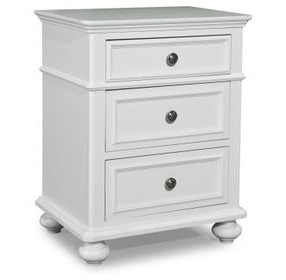 Madison Natural White 3 Drawer Nightstand