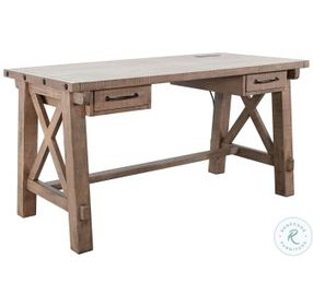 Rustic Refined Natural 58" Writing Desk with USB Port