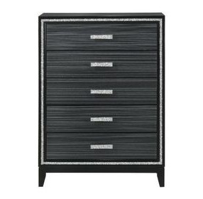 Haiden Weathered Black 5 Drawer Chest