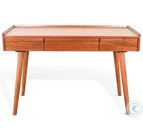 Maple Haze Medium Brown 48" Mid Century 3 Drawer Desk