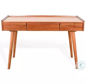 Maple Haze Medium Brown 48" Mid Century 3 Drawer Desk