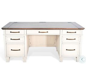 Legacy Loft White 66" Desk with 7 Drawers