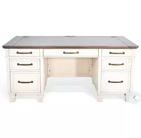 Legacy Loft White 66" Desk with 7 Drawers