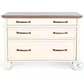 Cozy Luxe White Lateral 3 Drawer File Cabinet