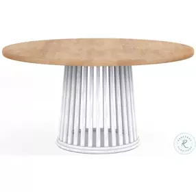 Post White and Warm Tone Round Pedestal Dining Table