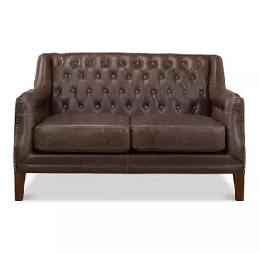 Brooks Brown Tufted 2 Seat 54" Sofa