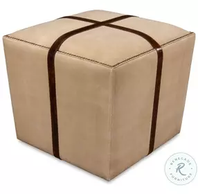 Strap Beige Canvas And Leather Stool
