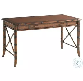 Bal Harbour Rich Tobacco Brown And Sienna Rattan Marianna Writing Desk