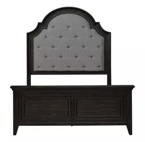 Paradise Valley Saddle Brown Upholstered Queen Panel Bed