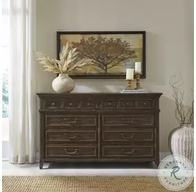 Eden Ridge Saddle Brown 8 Drawer Dresser