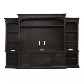 Paradise Valley Saddle Brown Entertainment Center with Piers