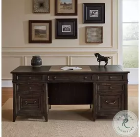 Eden Ridge Saddle Brown Executive Desk