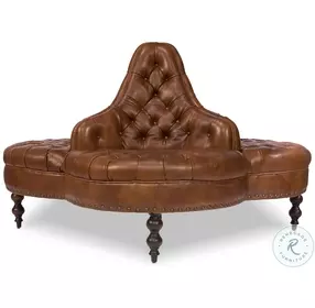 Lobby Brown Leather Sofa