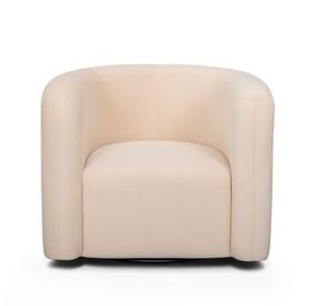 Curves Peach Performance Fabric Upholstered Swivel Accent Chair
