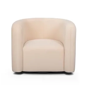 Curves Peach Performance Fabric Upholstered Swivel Accent Chair
