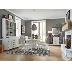 Harper Springs Silo White 48" Round Dining Room Set