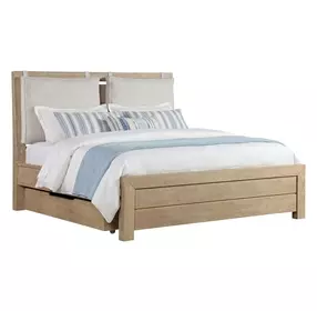 Cornerstone French Oak King Panel Bed with Cushions