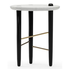 Madera White Round Guangxi Marble Top Small Spot Table