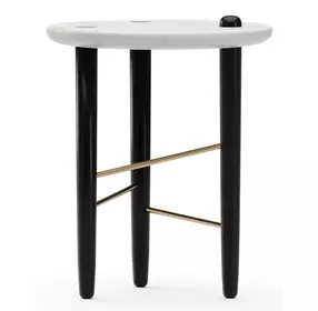 Madera White Round Guangxi Marble Top Small Spot Table