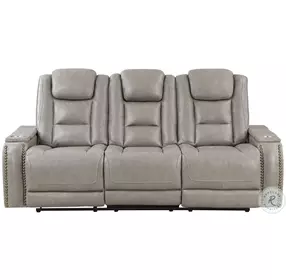 Breckenridge Light Gray Dual Reclining 84" Sofa
