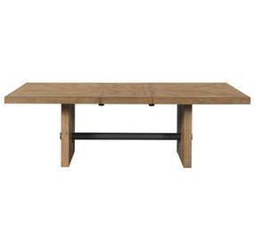 Landmark Weathered Oak 96" Extendable Rectangular Dining Table